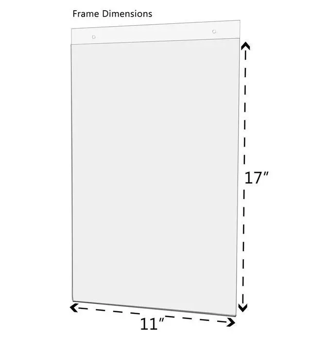 Alt view image 5 of 7 - 10 Pack Sign Holder 11" x 17" with 2 Predrilled Holes and Hanging Hardware for Announcements and Safety Signs in Tourist Centers and Transportation Hubs Clear Acrylic