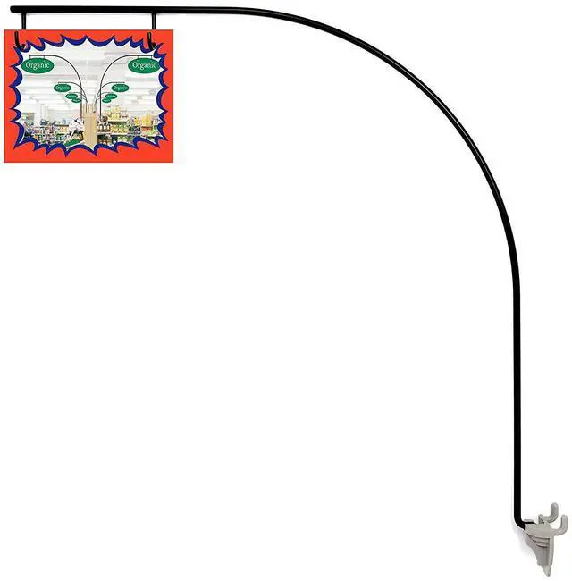 Main image of Curved Gondola Aisle Sign Holders, Store Walkway & Hallway Labeler, Black, 20 Pack