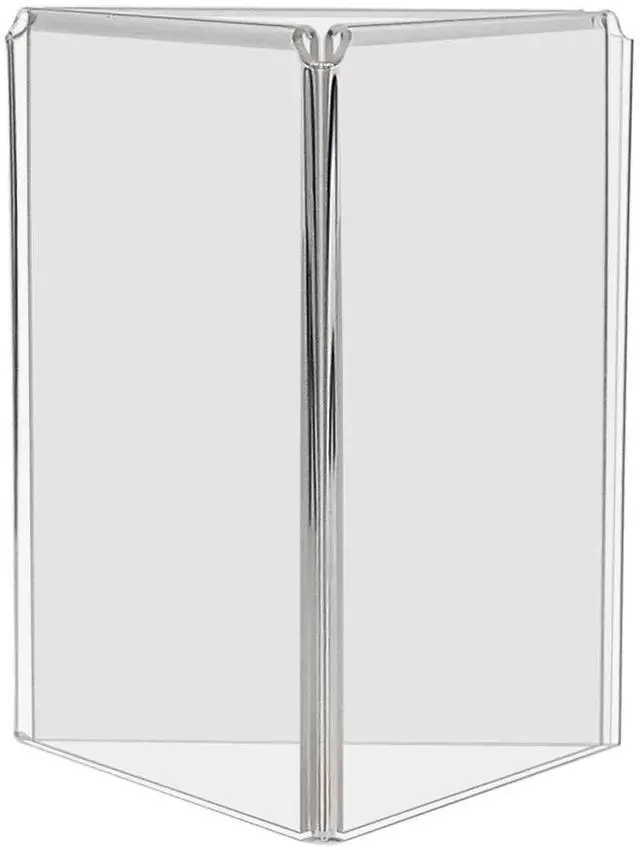 Main image of 12 Pack Triple Sign Holder Holds 5" x 7" in Each 3 Sided Countertop Table Tent Restaurant Menu Drink Food Display Printed Material Signage Literature by