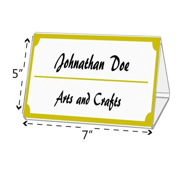 Alt view image 5 of 5 - 12 Pack Triple Sign Holder Holds 5" x 7" in Each 3 Sided Countertop Table Tent Restaurant Menu Drink Food Display Printed Material Signage Literature by