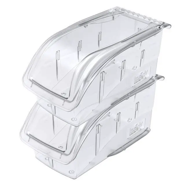 Alt view image 2 of 7 - 305B1 Insight Ultra-Clear Hanging and Stacking Plastic Storage Bin 10-7/8-Inch x 5-1/2-Inch x 5-1/4-Inch, Clear 12-Pack