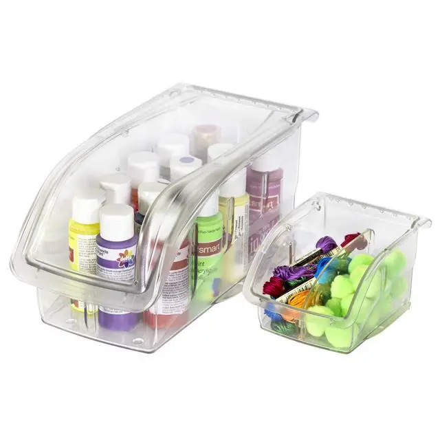 Alt view image 3 of 7 - 305B1 Insight Ultra-Clear Hanging and Stacking Plastic Storage Bin 10-7/8-Inch x 5-1/2-Inch x 5-1/4-Inch, Clear 12-Pack