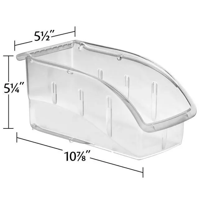 Alt view image 5 of 7 - 305B1 Insight Ultra-Clear Hanging and Stacking Plastic Storage Bin 10-7/8-Inch x 5-1/2-Inch x 5-1/4-Inch, Clear 12-Pack
