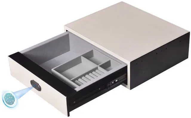 Main image of Biometric Safe Box Jewelry Gun Vault Leather Wrapped Quick-Access Fingerprint Lock