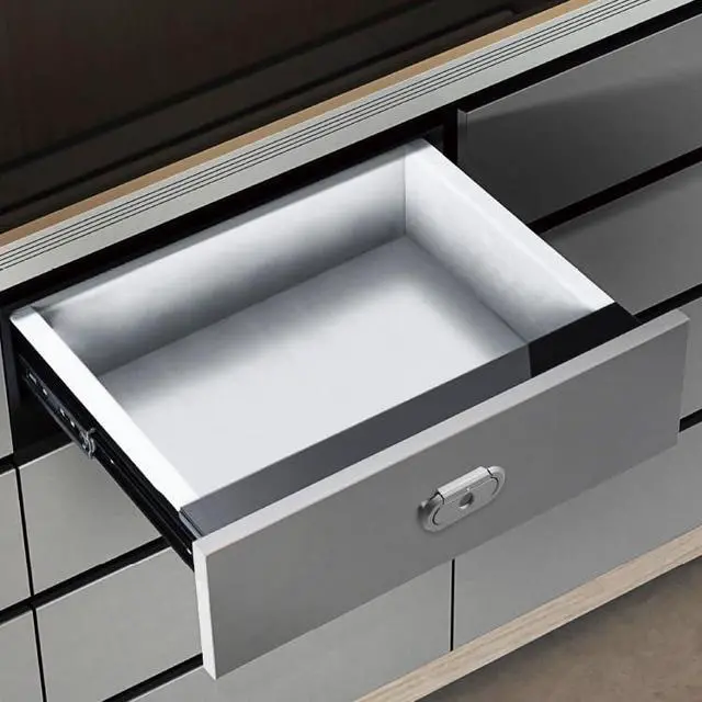 Alt view image 4 of 7 - Biometric Safe Box Jewelry Gun Vault Leather Wrapped Quick-Access Fingerprint Lock
