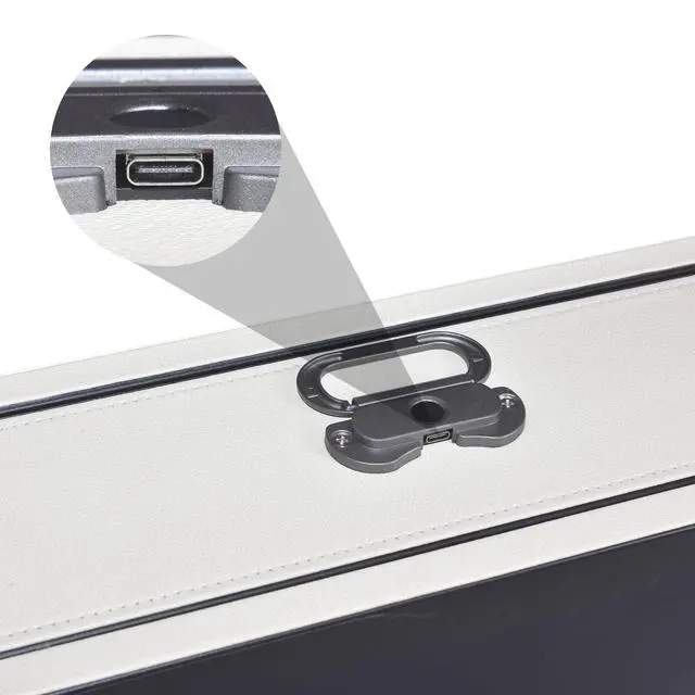 Alt view image 3 of 7 - Biometric Safe Box Jewelry Gun Vault Leather Wrapped Quick-Access Fingerprint Lock