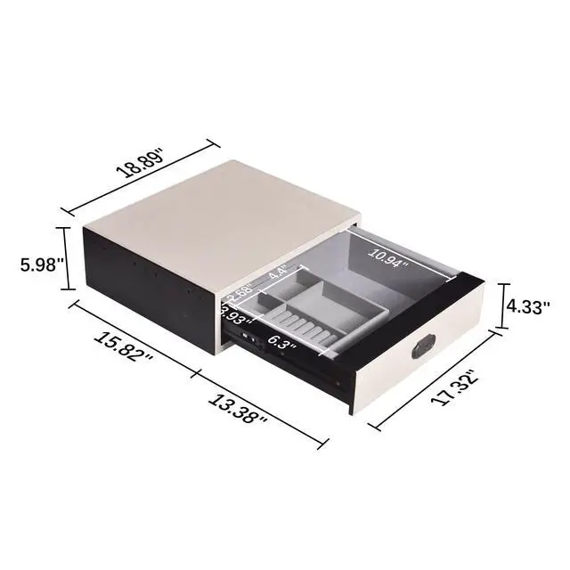 Alt view image 5 of 7 - Biometric Safe Box Jewelry Gun Vault Leather Wrapped Quick-Access Fingerprint Lock