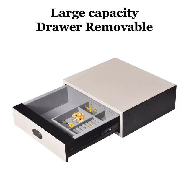 Alt view image 7 of 7 - Biometric Safe Box Jewelry Gun Vault Leather Wrapped Quick-Access Fingerprint Lock