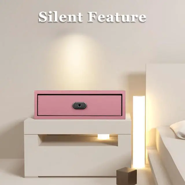 Alt view image 2 of 7 - Biometric Safe Box Jewelry Gun Vault Leather Wrapped Quick-Access Fingerprint Lock