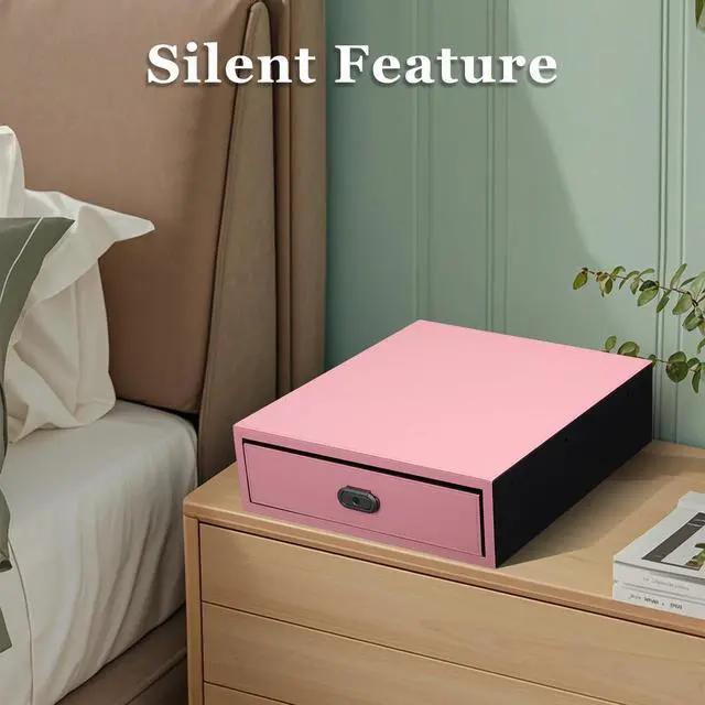 Alt view image 3 of 7 - Biometric Safe Box Jewelry Gun Vault Leather Wrapped Quick-Access Fingerprint Lock