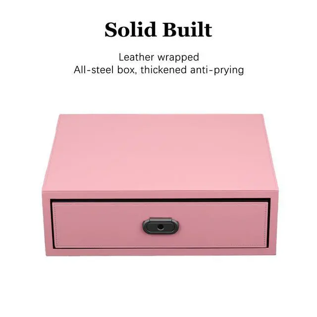 Alt view image 5 of 7 - Biometric Safe Box Jewelry Gun Vault Leather Wrapped Quick-Access Fingerprint Lock
