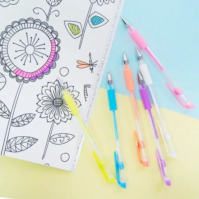 Alt view image 7 of 7 - Essence Gel Pens, Grip, 0.8mm Medium, 6 Colors, 144-Case | Smooth quick-dry ink, Essence pastel gel pens, cushion grip, 0.8 mm medium, notes, journaling, coloring, Pocket clip