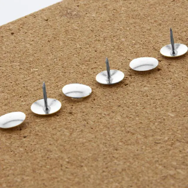 Alt view image 4 of 7 - Thumb Tacks, Nickel Silver, 200 Ct, 144-Case | sharp steel points that hold notes, photos, reminders on cork and bulletin boards