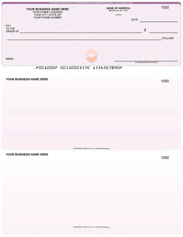 Main image of ABC Computer Checks Compatible w/QuickBooks, Check on Top, Chain Purple (500 Sheets)