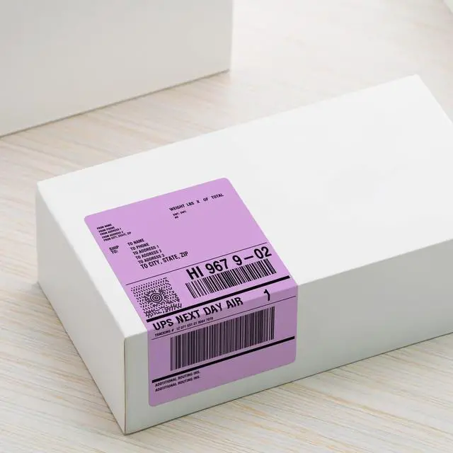 Alt view image 5 of 7 - 8NET 4 x 6 Purple Fanfold Direct Thermal Mailing Shipping Labels Self Adhesive, 4000 Labels per case, Compitable with Most Thermal Printers