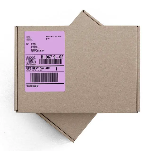 Alt view image 4 of 7 - 8NET 4 x 6 Purple Fanfold Direct Thermal Mailing Shipping Labels Self Adhesive, 4000 Labels per case, Compitable with Most Thermal Printers