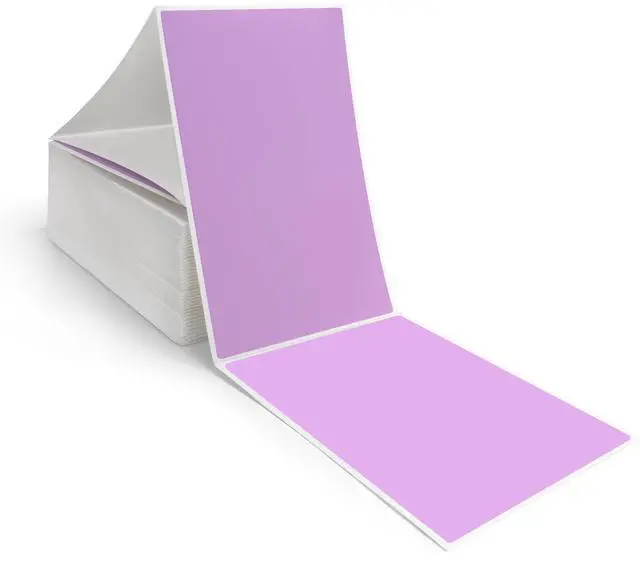 Main image of 8NET 4 x 6 Purple Fanfold Direct Thermal Mailing Shipping Labels Self Adhesive, 4000 Labels per case, Compitable with Most Thermal Printers