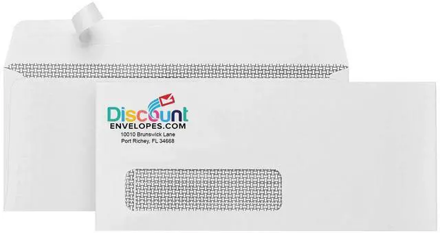Main image of Custom Printed #10 Window Envelopes with Peel-n-Stick and Security Tint (2500)