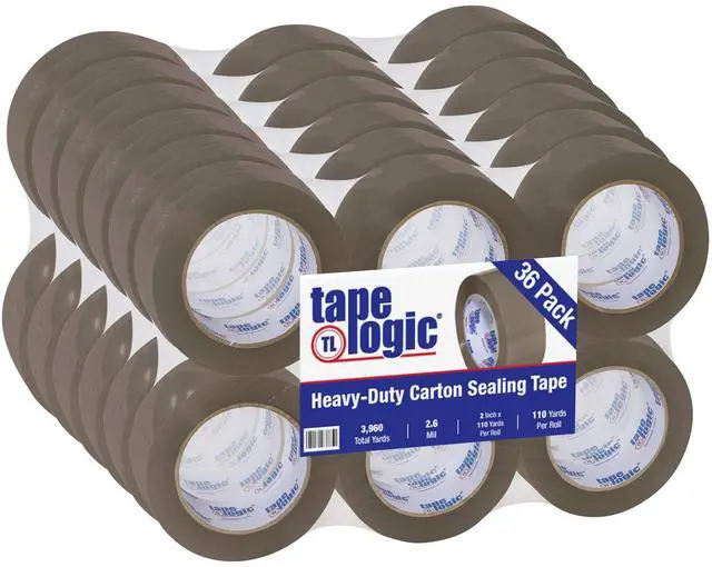 Main image of 2 Inch x 110 Yards Tan Acrylic Packing Tape, 2.6 Mil Thick, Pack of 36 Rolls, for Packaging, Shipping, Moving, Home and Office