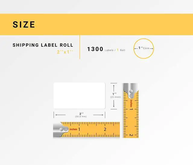 Alt view image 3 of 7 - Compatible with Zebra, 1" Core, in Polypropylene, 2" x 1" | Barcode Labels Compatible With Zebra and Rollo Printers, 28 Rolls / 1300 Labels per Roll