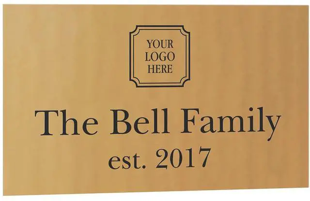 Main image of Customized Bronze Sign, Caution, Welcome, or Business Sign, Customizable Text and Logo Options. Indoor or Outdoor Use (20 x 12")