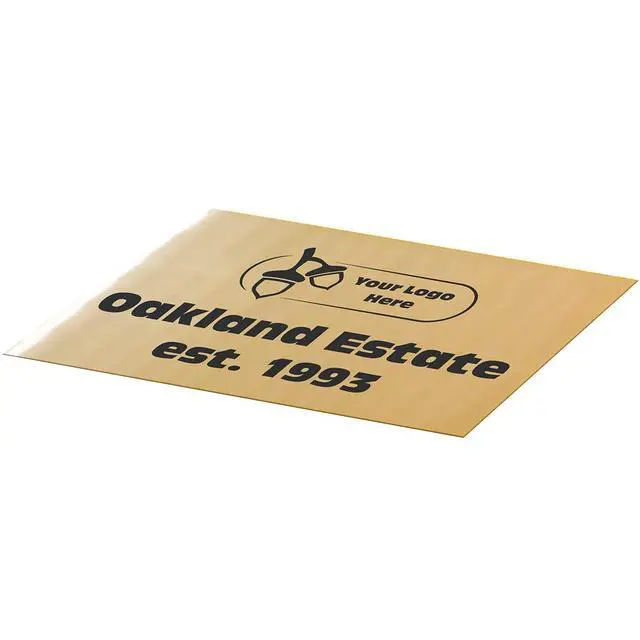 Alt view image 2 of 5 - Customized Bronze Sign, Caution, Welcome, or Business Sign, Customizable Text and Logo Options. Indoor or Outdoor Use (20 x 12")