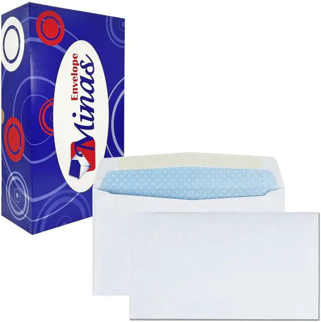 Main image of 2500 # 6 3/4 Business Envelope, 3 5/8" x 6 1/2", Sturdy 24lb. White, Gum Flap, Security Tinted, 2500 Envelopes