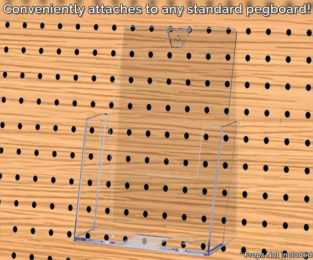 Alt view image 3 of 5 - 24 Pack Peg Board Brochure Holder for 5.5 Inch Wide Bifolds and Booklets Space Saving Literature Display Rack in Retail Stores and Offices No Assembly Required