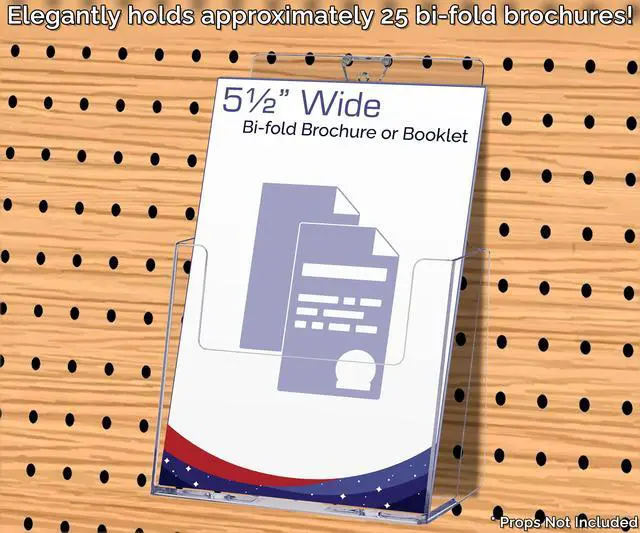 Alt view image 2 of 5 - 24 Pack Peg Board Brochure Holder for 5.5 Inch Wide Bifolds and Booklets Space Saving Literature Display Rack in Retail Stores and Offices No Assembly Required