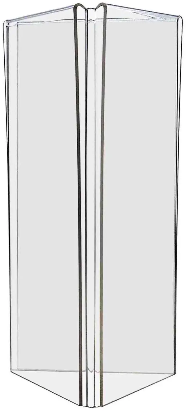 Main image of 40 Pack Sign Holder 4 x 9 Inch 3 Sided Table Tent POP Signs Restaurant Menu Display Frame Clear Acrylic Tall Display Countertop Printed Material Advertisements Specials by