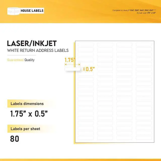 Alt view image 3 of 7 - 80-up Address Labels (1/2" x 1-3/4") with Blackout Technology | For Laser and Inkjet Printers, 1000 Sheets