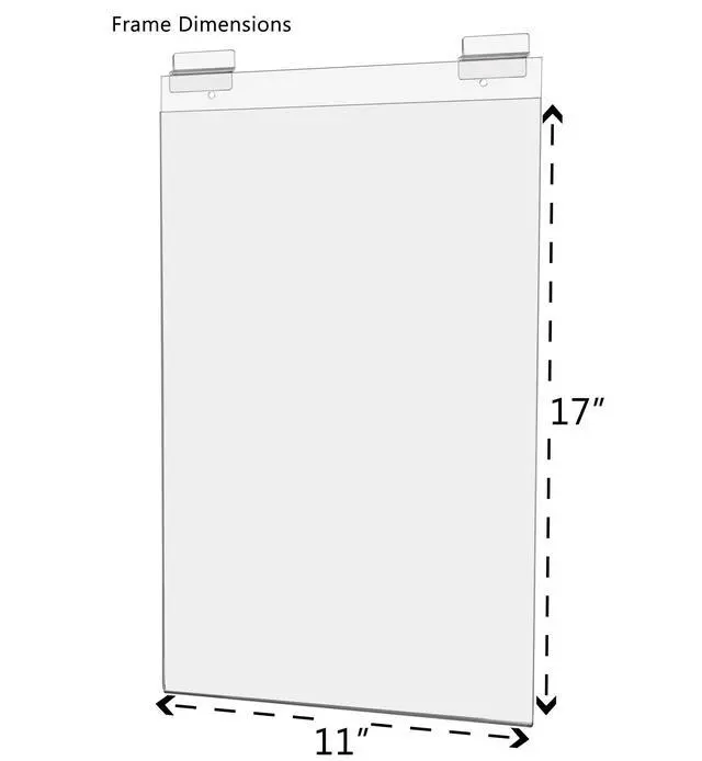 Alt view image 2 of 7 - 10 Pack Slatwall Sign Holder 11 Inch by 17 Inch Double Sided Large Ad Frame Clear Acrylic Sleeve for Events and Tradeshows