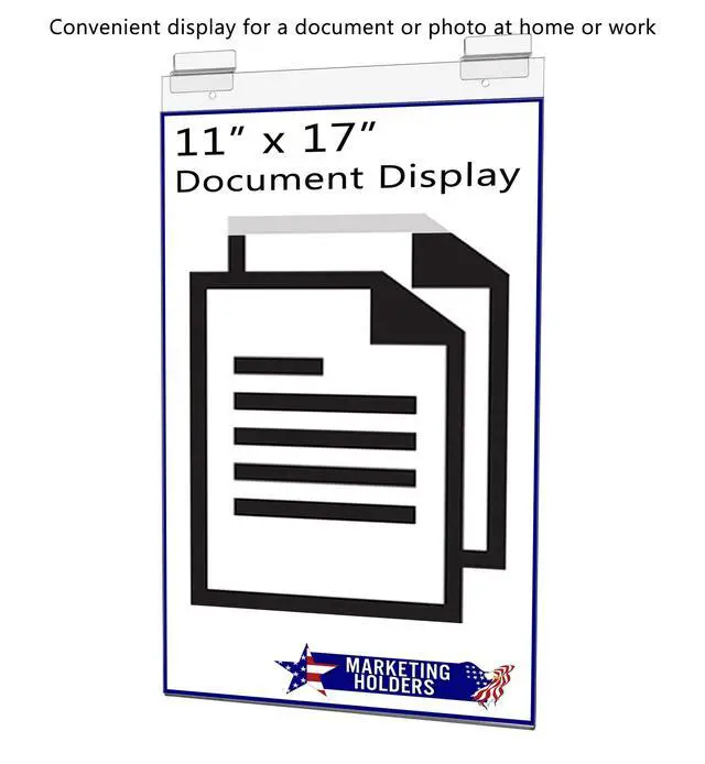 Alt view image 3 of 7 - 10 Pack Slatwall Sign Holder 11 Inch by 17 Inch Double Sided Large Ad Frame Clear Acrylic Sleeve for Events and Tradeshows