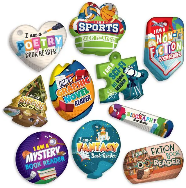 Main image of Brag Tags to Get Kids & Students Reading Multiple Genres and Themes of Books Reading Value Pack: 500 Tags (50 Tags for Each Design)