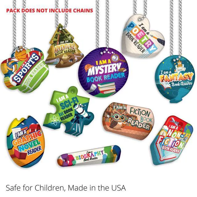 Alt view image 5 of 7 - Brag Tags to Get Kids & Students Reading Multiple Genres and Themes of Books Reading Value Pack: 500 Tags (50 Tags for Each Design)