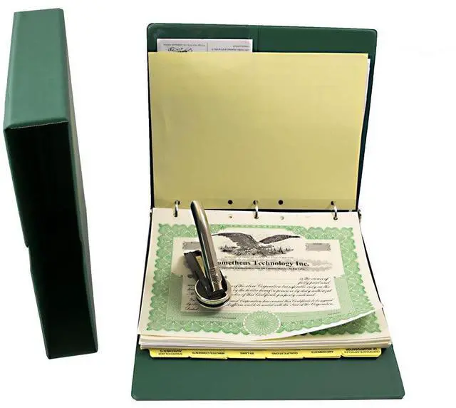 Main image of Blumberg Green Beauty Corporate Kit with PDF Corporation Minutes & Bylaws, Records Binder, Corporate Seal, Printed Certificates with Stubs and More (Green)