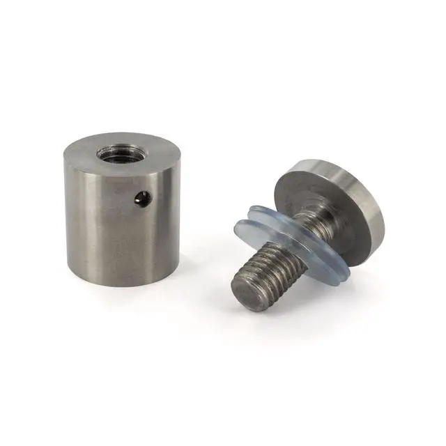 Alt view image 3 of 7 - Sign Standoff 1" Diameter x 1" Barrel Length Brushed Stainless Finish Eco Lock Series Tamper Proof Standoff Pack of 20