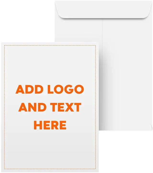 Main image of Customize Your 10" x 13" Catalog Envelopes - Upload Your Full Color Logo and Return Address Custom Professionally Printed Bright White Wove Envelopes Thick and Sturdy (500)