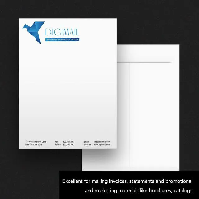 Alt view image 4 of 6 - Customize Your 10" x 13" Catalog Envelopes - Upload Your Full Color Logo and Return Address Custom Professionally Printed Bright White Wove Envelopes Thick and Sturdy (500)