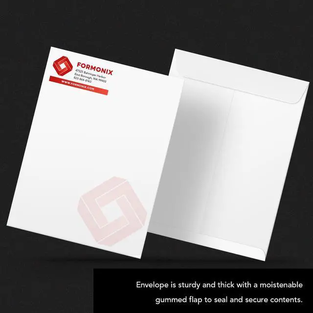 Alt view image 2 of 6 - Customize Your 10" x 13" Catalog Envelopes - Upload Your Full Color Logo and Return Address Custom Professionally Printed Bright White Wove Envelopes Thick and Sturdy (500)