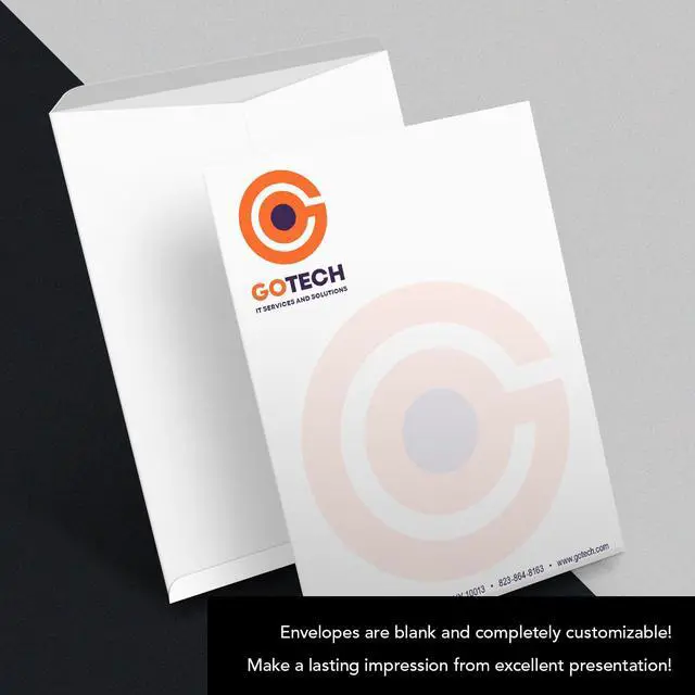 Alt view image 3 of 6 - Customize Your 10" x 13" Catalog Envelopes - Upload Your Full Color Logo and Return Address Custom Professionally Printed Bright White Wove Envelopes Thick and Sturdy (500)