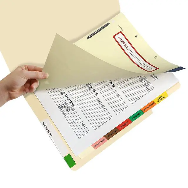 Alt view image 3 of 7 - Medical Chart Dividers for Patient Records, 8 Side Tabs, 200 Sets | Pre-collated 8-tab medical chart divider sets with mylar-reinforced tabs