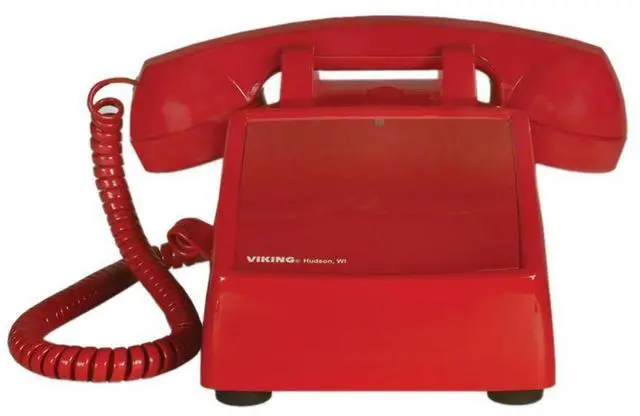 Main image of No Dial Desk Phone - Red