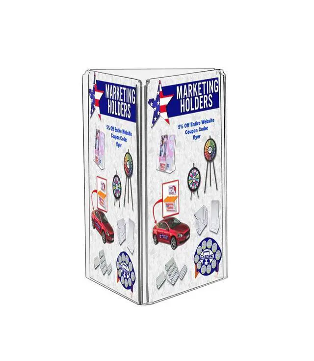 Alt view image 4 of 6 - 40 Pack Sign Holder 4 x 6 Inch 3 Sided Table Clear Acrylic Display Literature Frame Multi-Sided Table Tent Advertisement Portable Flyer Panels Menu Ad Display Restaurant