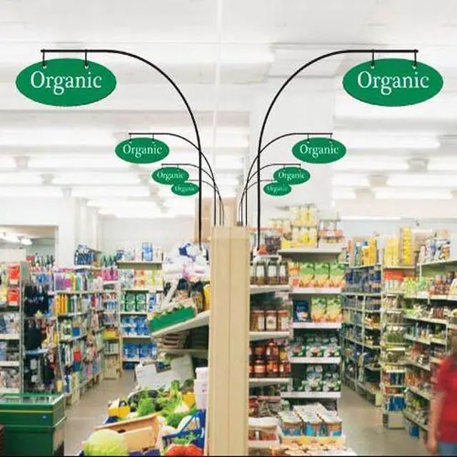 Alt view image 2 of 7 - Curved Gondola Aisle Sign Holders, Store Walkway & Hallway Labeler, Black, 10 Pack