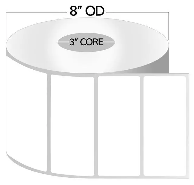 Alt view image 3 of 3 - ZR1400100 Removable Direct Thermal Labels, 4 x 1 Inch | Compatible with Zebra Printers, 20 Rolls, White, 1375 Labels Per Roll, 1 inch Core