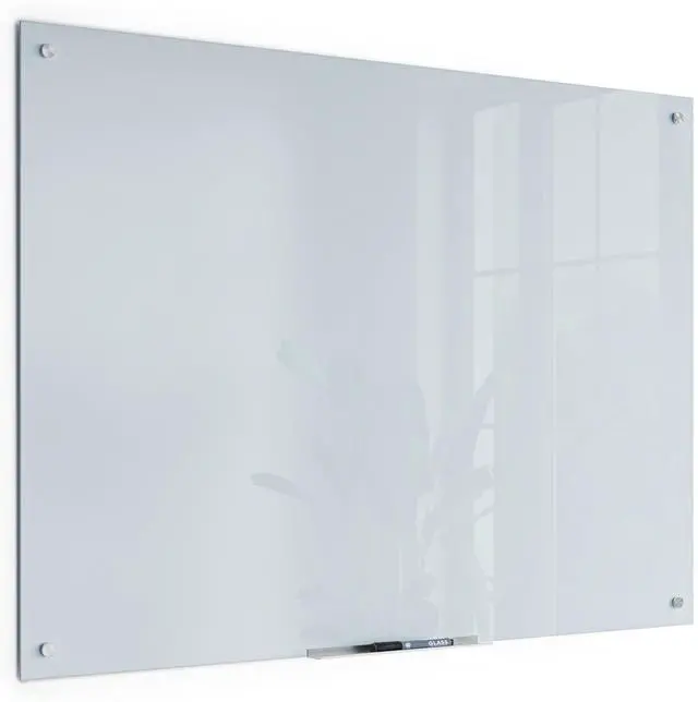 Main image of Magnetic Glass Dry Erase Board, for Use with High Energy Magnets, 36" X 48" Inches, White Frosted Surface, Frameless