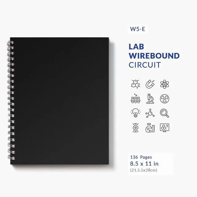 Alt view image 2 of 7 - W5-E Wirebound Lab Notebook, 8.5 x 11 in (21.5 x 28 cm), 128 Pages, Double Wire Looped, 70lb Heavyweight Paper (6-Pack, Ruled +)