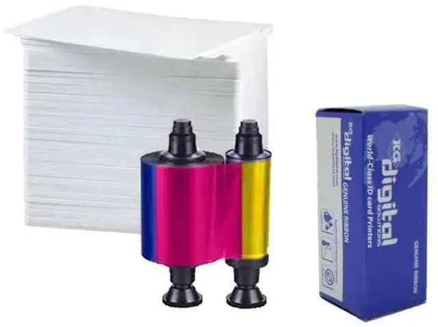 Main image of Nisca NGYMCKO2 Color Ribbon YMCKO - 250 Prints for PR5100, PR5200, PR5300, and PR5310 Printers with 500 Premium White Blank Plastic CR80 30 Mil PVC Cards
