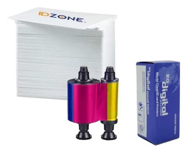 Alt view image 4 of 4 - Nisca NGYMCKO2 Color Ribbon YMCKO - 250 Prints for PR5100, PR5200, PR5300, and PR5310 Printers with 500 Premium White Blank Plastic CR80 30 Mil PVC Cards
